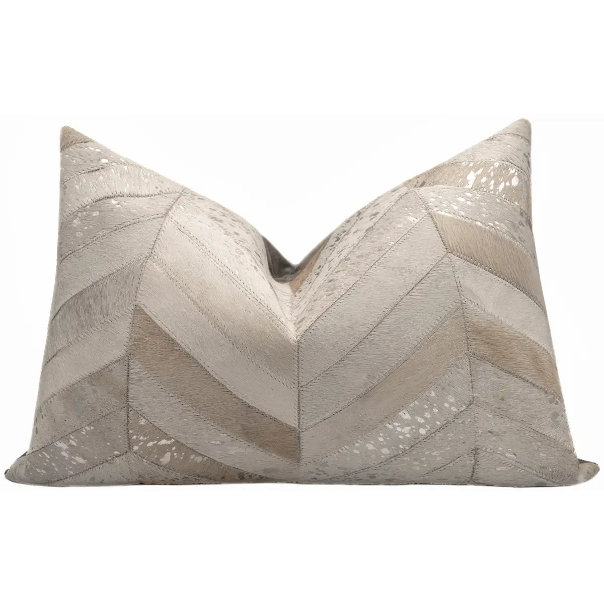 Canvello Genuine Cowhide Leather Decorative Throw Pillows - Handmade Patchwork Boho Accent Pillows For Sofa Couch Bed