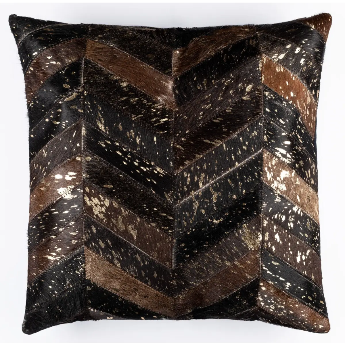 Canvello Genuine Cowhide Leather Decorative Throw Pillows - Handmade Patchwork Boho Accent Pillows For Sofa Couch Bed
