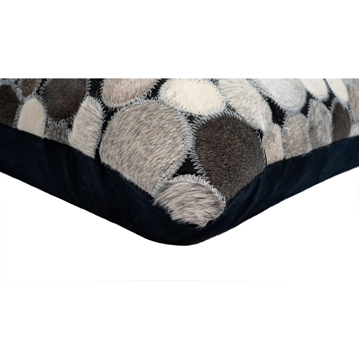 Canvello Genuine Cowhide Leather Decorative Throw Pillows - Handmade Patchwork Boho Accent Pillows For Sofa Couch Bed