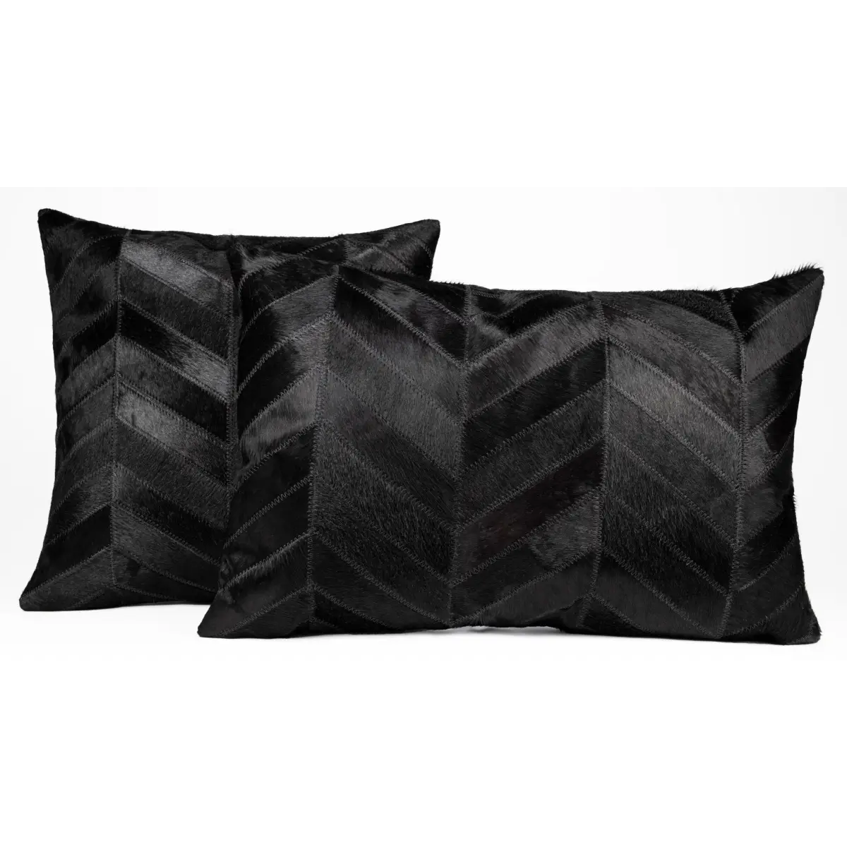 Canvello Genuine Cowhide Leather Decorative Throw Pillows - Handmade Patchwork Boho Accent Pillows For Sofa Couch Bed