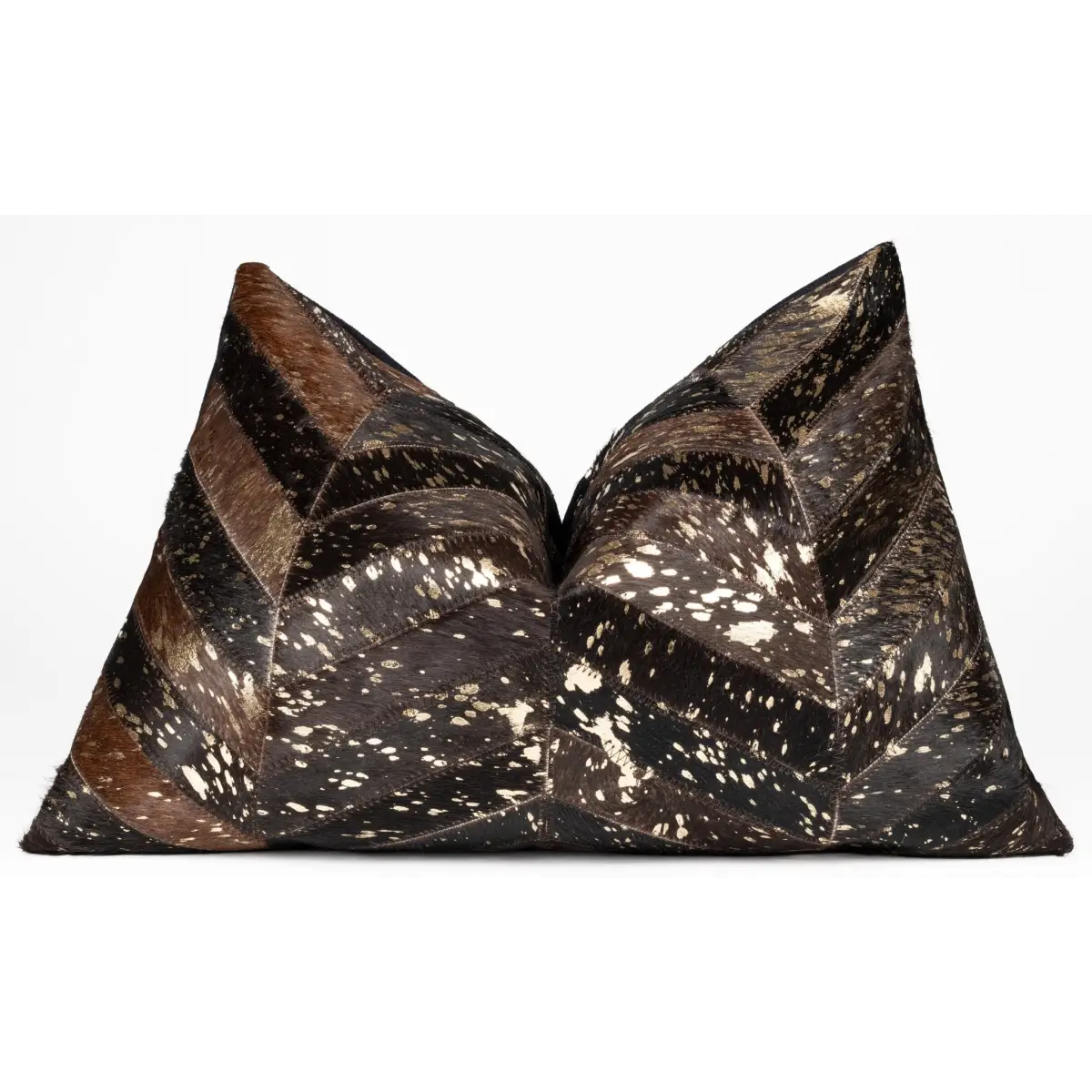 Canvello Genuine Cowhide Leather Decorative Throw Pillows - Handmade Patchwork Boho Accent Pillows For Sofa Couch Bed