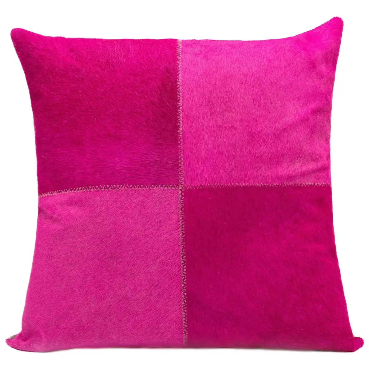 Canvello Genuine Cowhide Leather Decorative Throw Pillows - Handmade Patchwork Boho Accent Pillows For Sofa Couch Bed