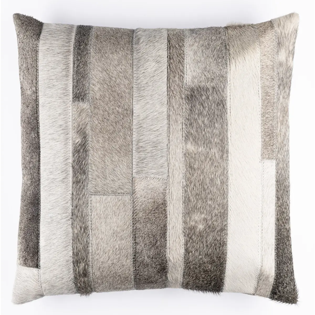 Canvello Genuine Cowhide Leather Decorative Throw Pillows - Handmade Patchwork Boho Accent Pillows For Sofa Couch Bed