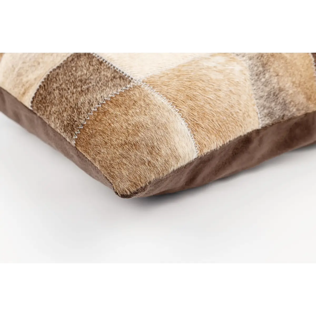 Canvello Genuine Cowhide Leather Decorative Throw Pillows - Handmade Patchwork Boho Accent Pillows For Sofa Couch Bed