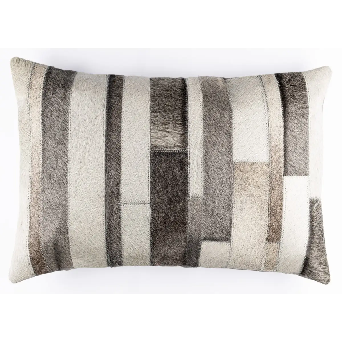 Canvello Genuine Cowhide Leather Decorative Throw Pillows - Handmade Patchwork Boho Accent Pillows For Sofa Couch Bed
