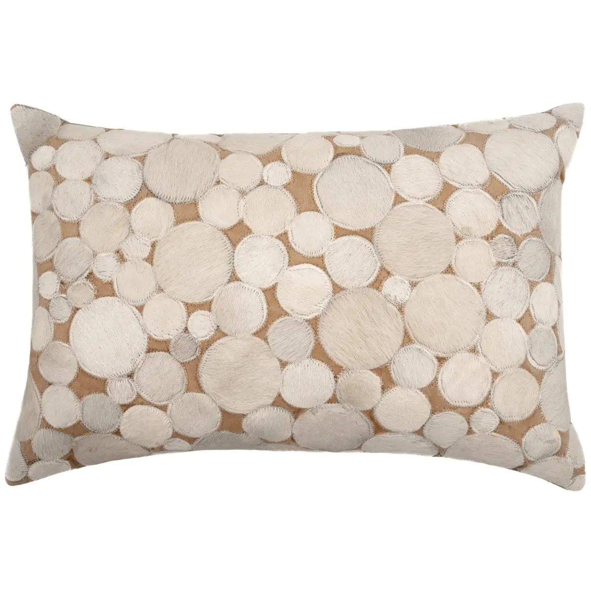Canvello Genuine Cowhide Leather Decorative Throw Pillows - Handmade Patchwork Boho Accent Pillows For Sofa Couch Bed