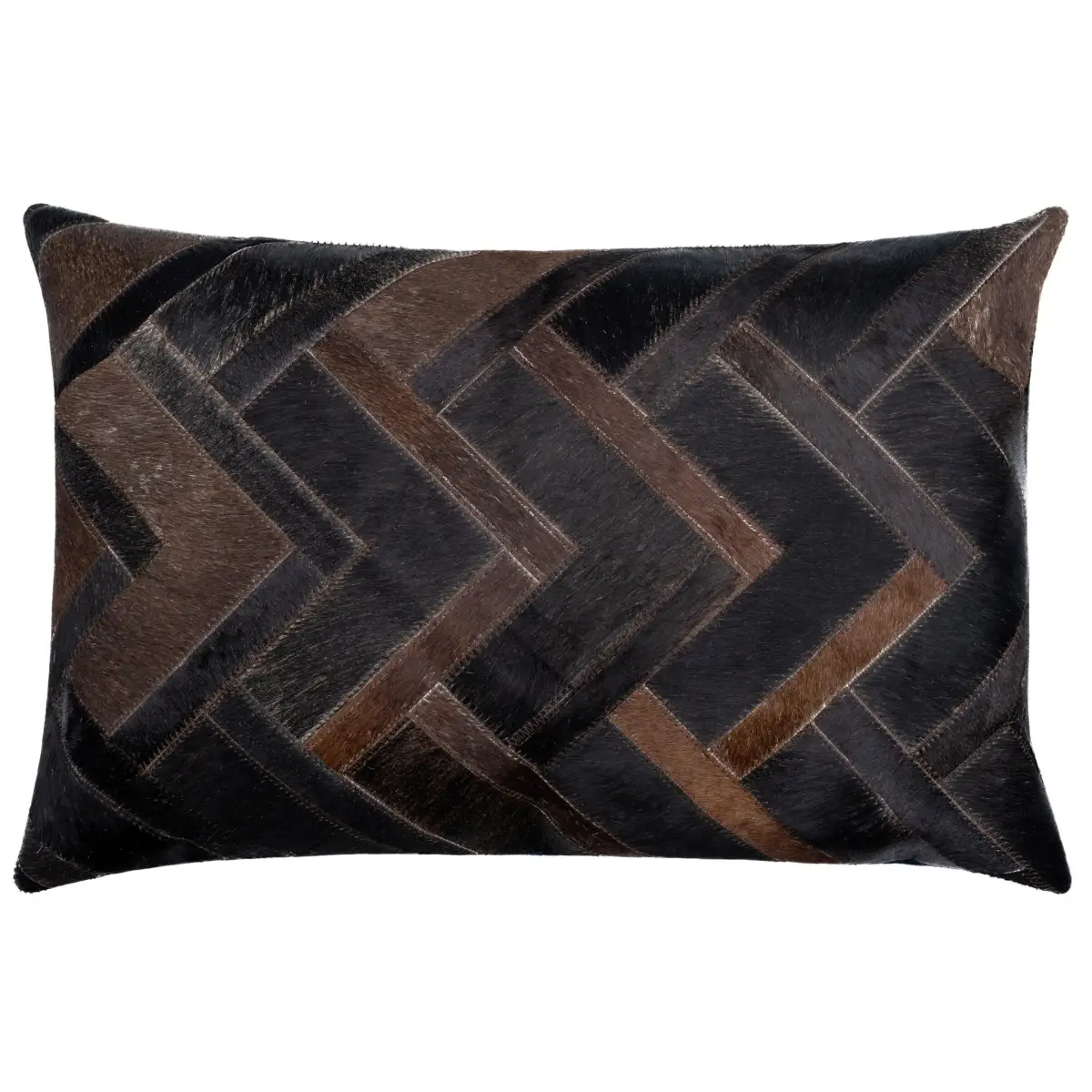 Canvello Genuine Cowhide Leather Decorative Throw Pillows - Handmade Patchwork Boho Accent Pillows For Sofa Couch Bed
