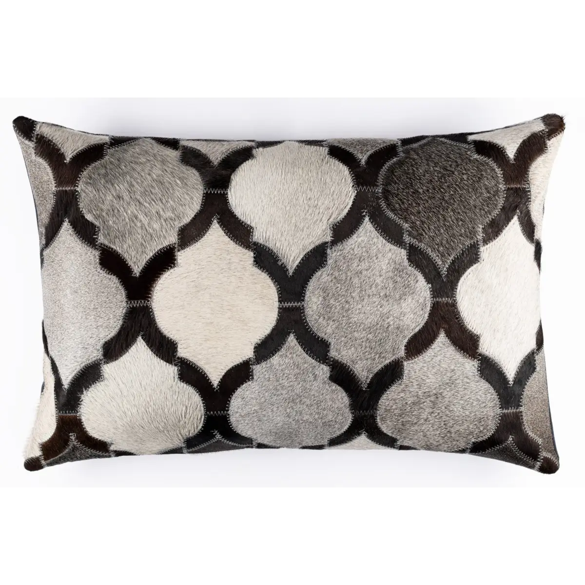 Canvello Genuine Cowhide Leather Decorative Throw Pillows - Handmade Patchwork Boho Accent Pillows For Sofa Couch Bed