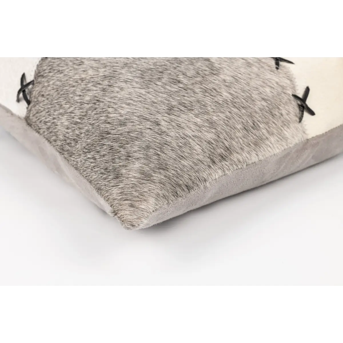 Canvello Genuine Cowhide Leather Decorative Throw Pillows - Handmade Patchwork Boho Accent Pillows For Sofa Couch Bed