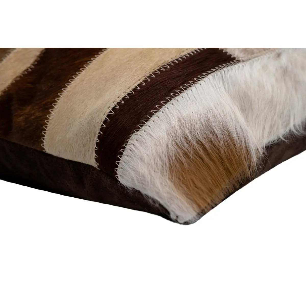 Canvello Genuine Cowhide Leather Decorative Throw Pillows - Handmade Patchwork Boho Accent Pillows For Sofa Couch Bed