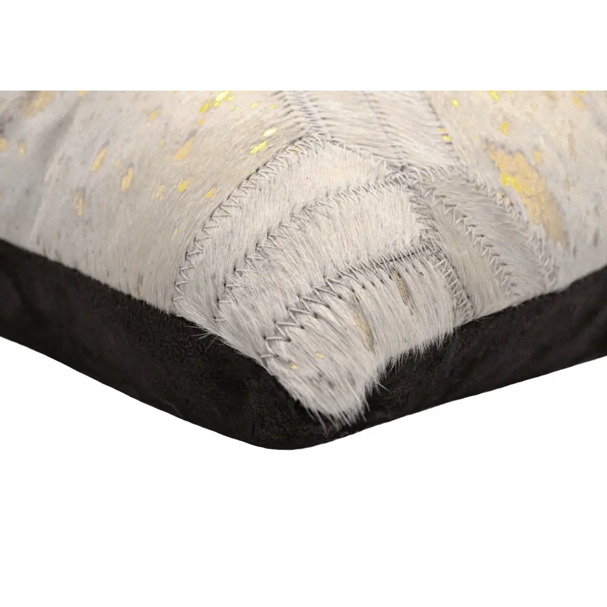 Canvello Genuine Cowhide Leather Decorative Throw Pillows - Handmade Patchwork Boho Accent Pillows For Sofa Couch Bed