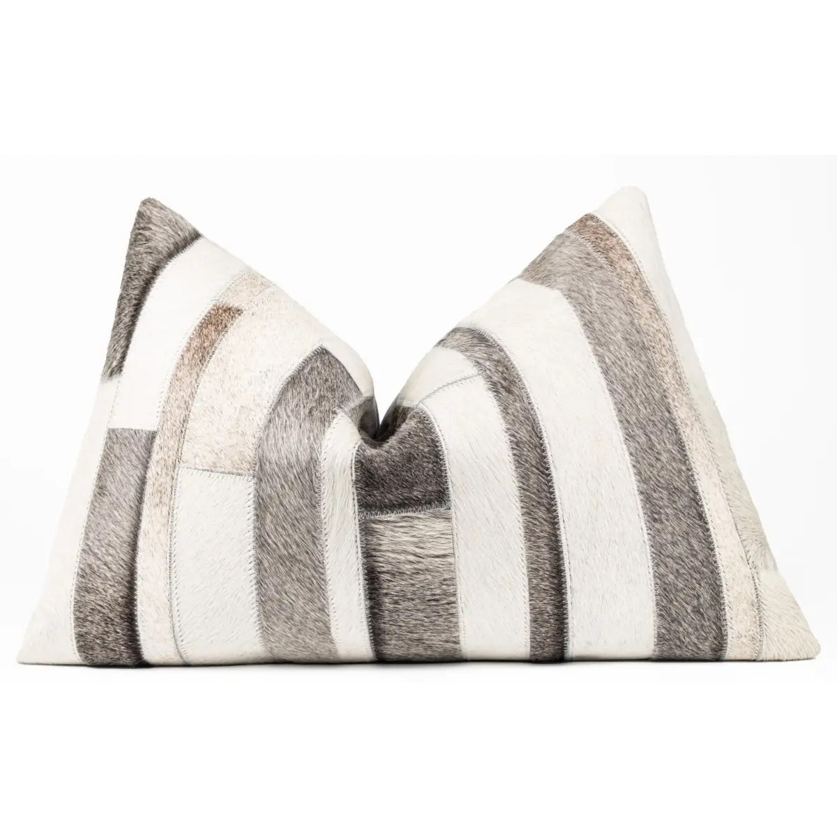 Canvello Genuine Cowhide Leather Decorative Throw Pillows - Handmade Patchwork Boho Accent Pillows For Sofa Couch Bed
