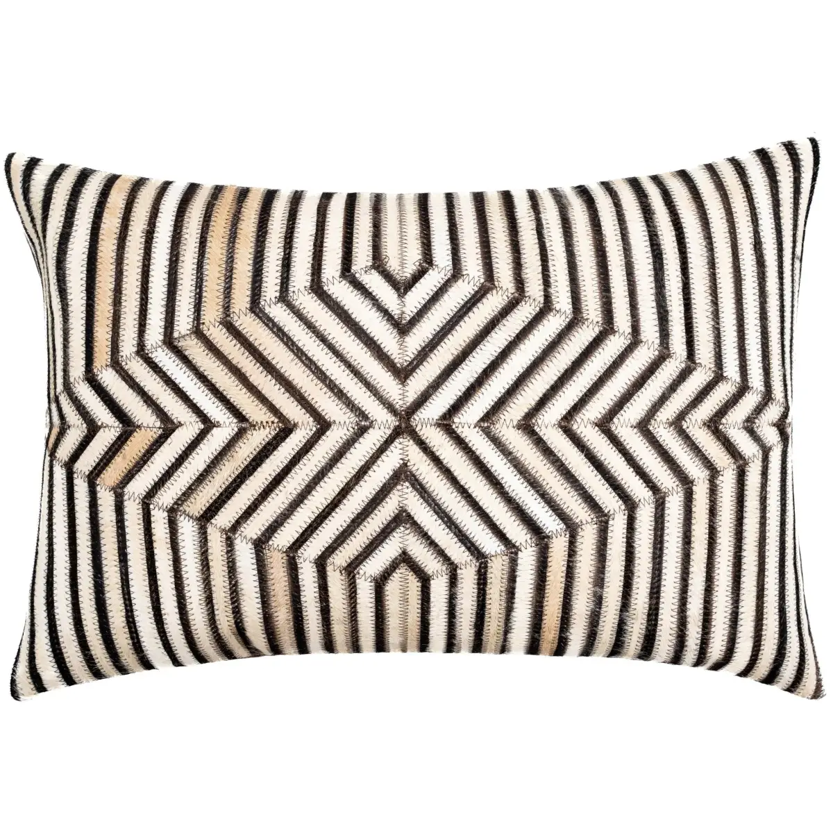 Canvello Genuine Cowhide Leather Decorative Throw Pillows - Handmade Patchwork Boho Accent Pillows For Sofa Couch Bed