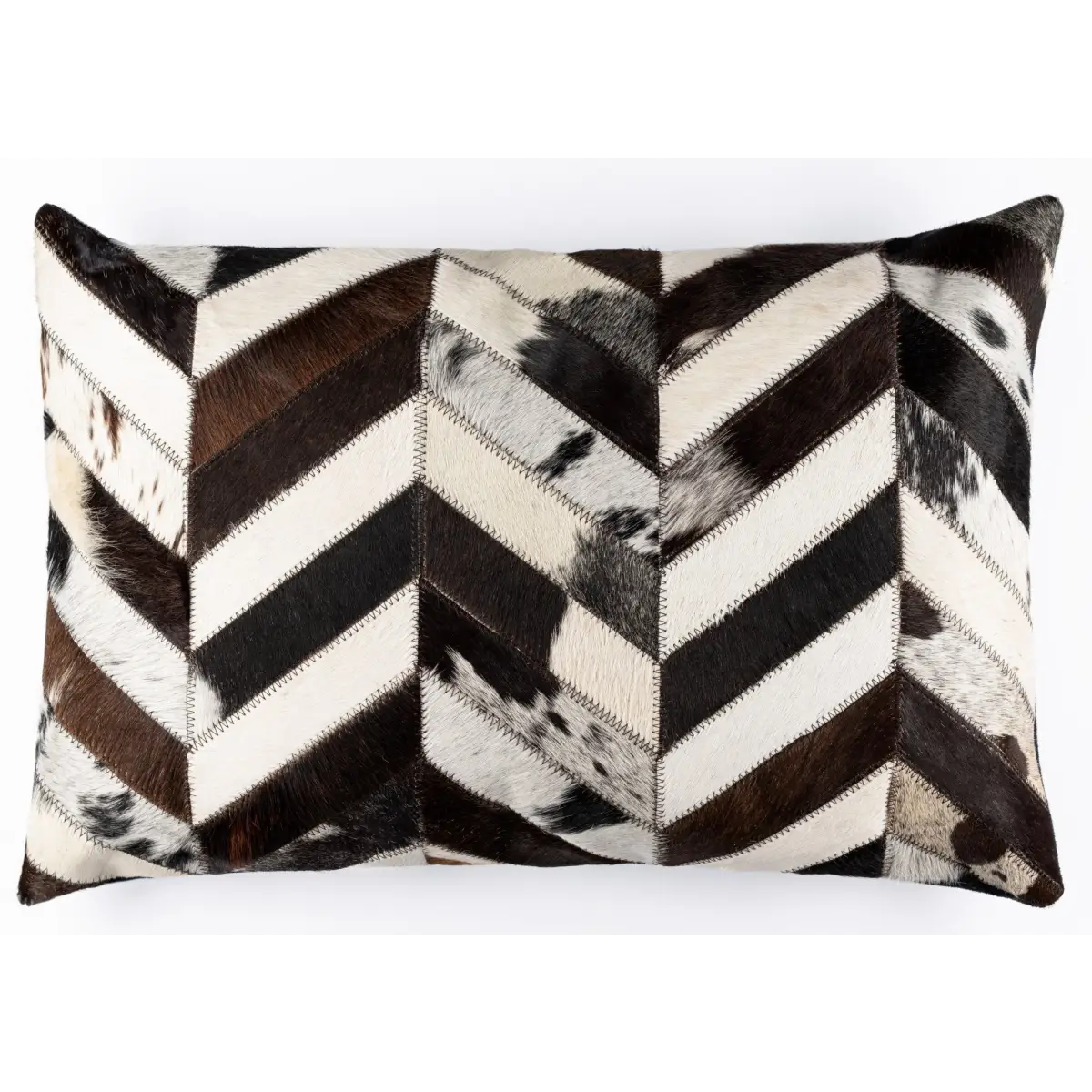 Canvello Genuine Cowhide Leather Decorative Throw Pillows - Handmade Patchwork Boho Accent Pillows For Sofa Couch Bed