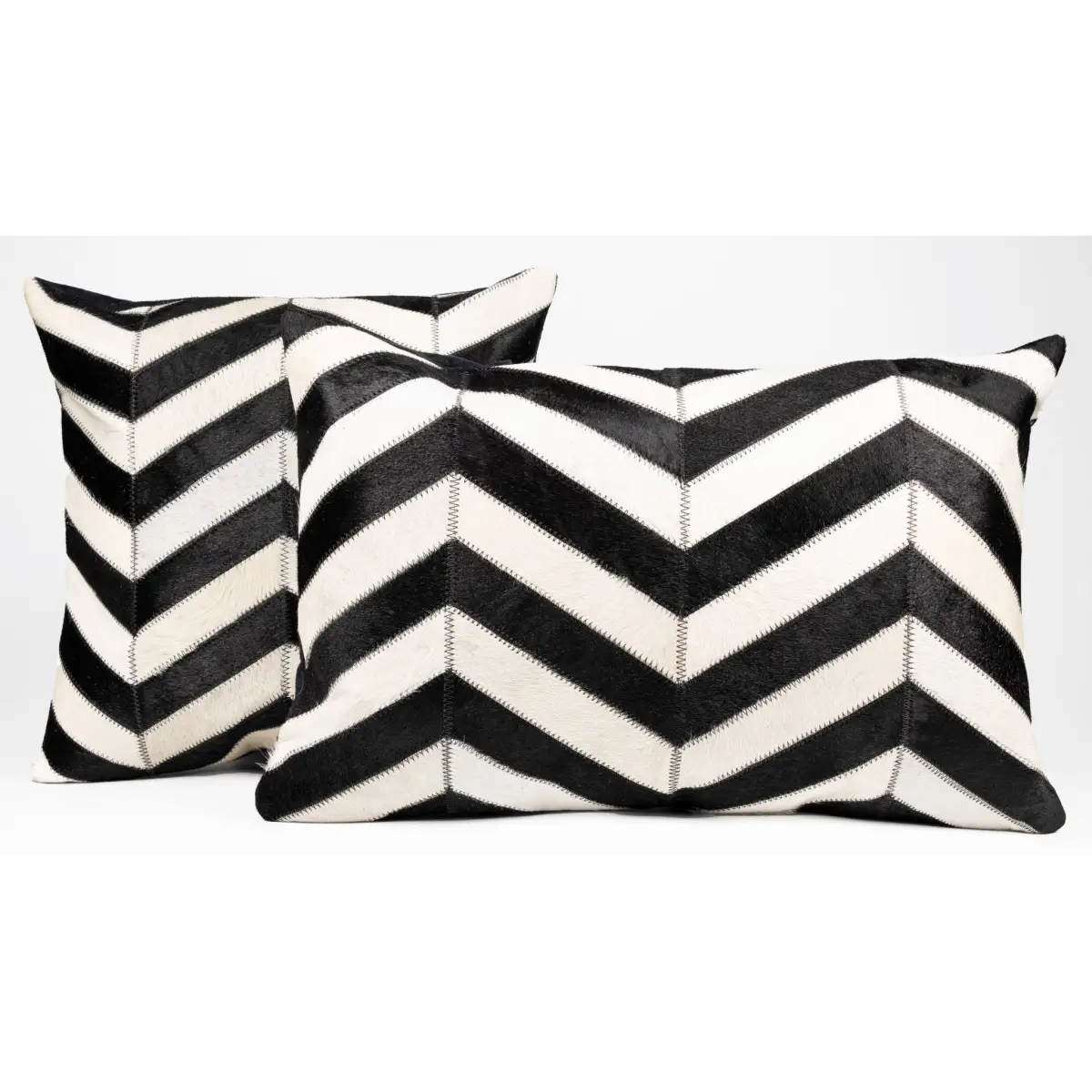 Canvello Genuine Cowhide Leather Decorative Throw Pillows - Handmade Patchwork Boho Accent Pillows For Sofa Couch Bed