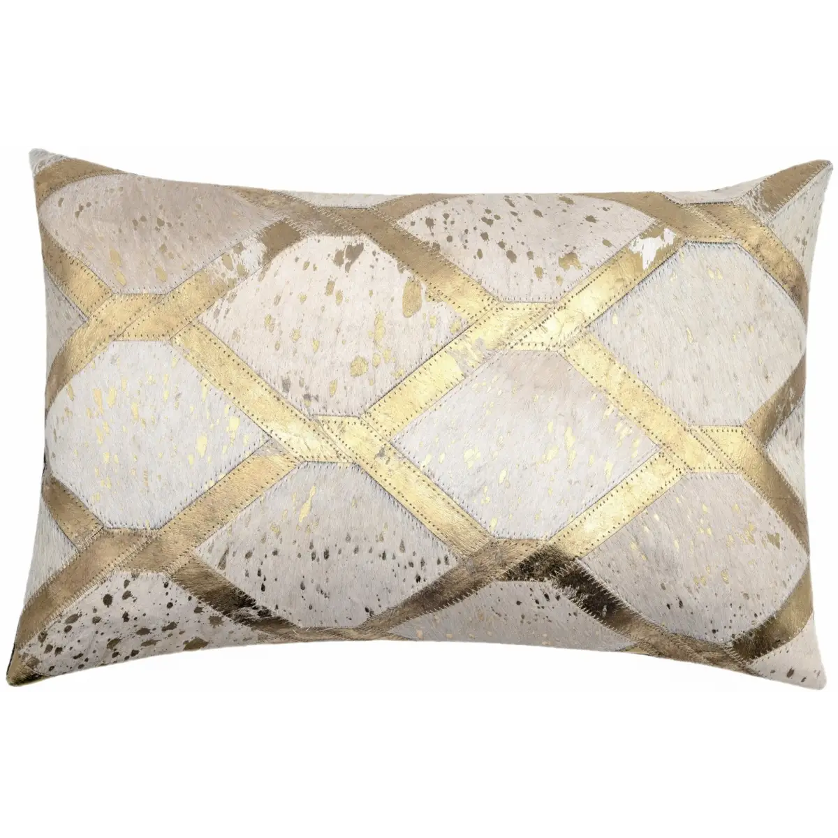 Canvello Genuine Cowhide Leather Decorative Throw Pillows - Handmade Patchwork Boho Accent Pillows For Sofa Couch Bed