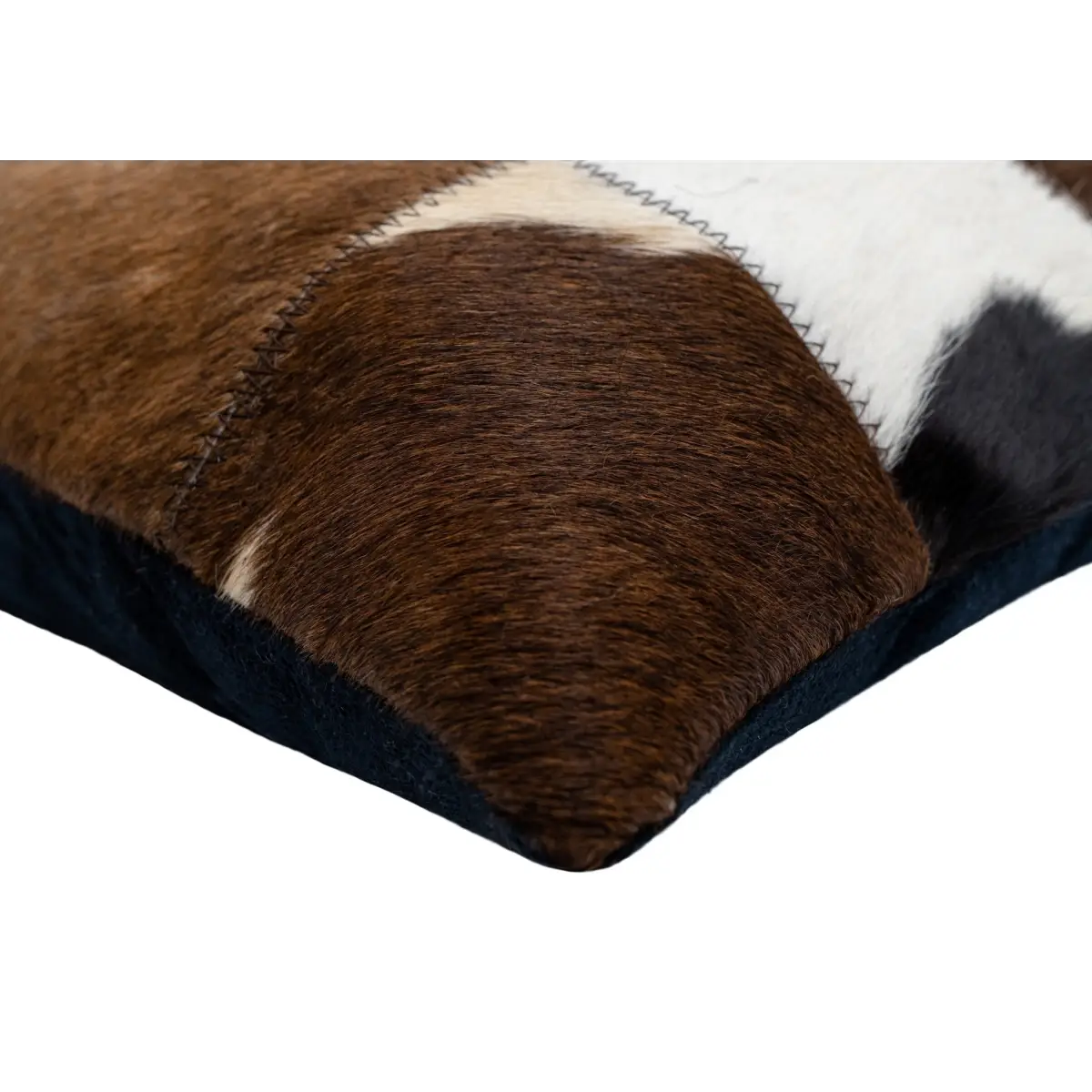 Canvello Genuine Cowhide Leather Decorative Throw Pillows - Handmade Patchwork Boho Accent Pillows For Sofa Couch Bed