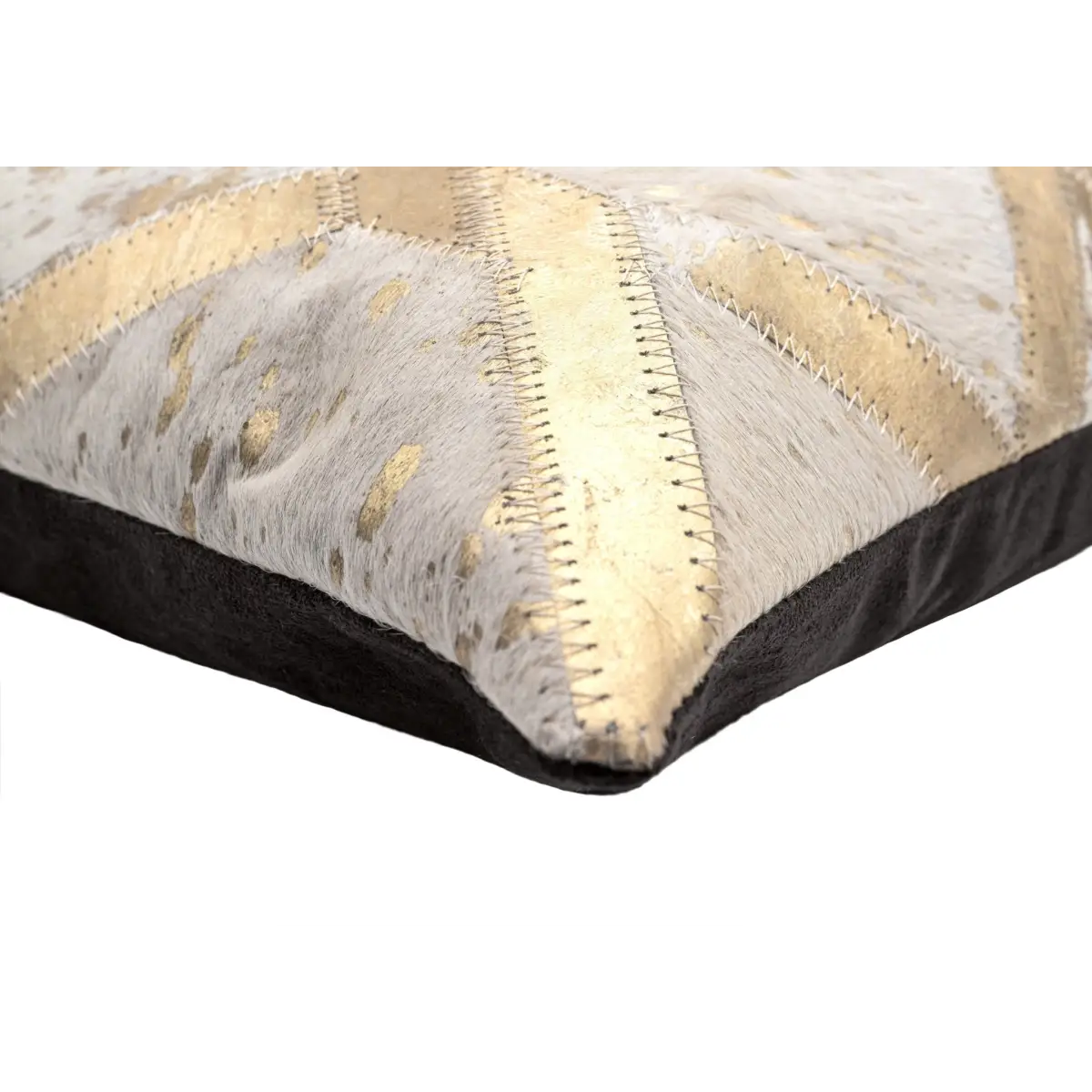 Canvello Genuine Cowhide Leather Decorative Throw Pillows - Handmade Patchwork Boho Accent Pillows For Sofa Couch Bed