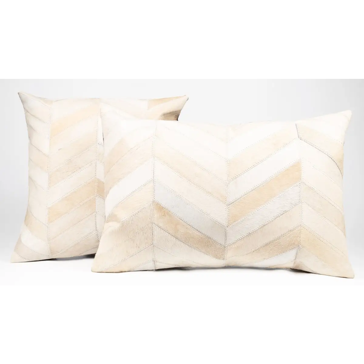 Canvello Genuine Cowhide Leather Decorative Throw Pillows - Handmade Patchwork Boho Accent Pillows For Sofa Couch Bed