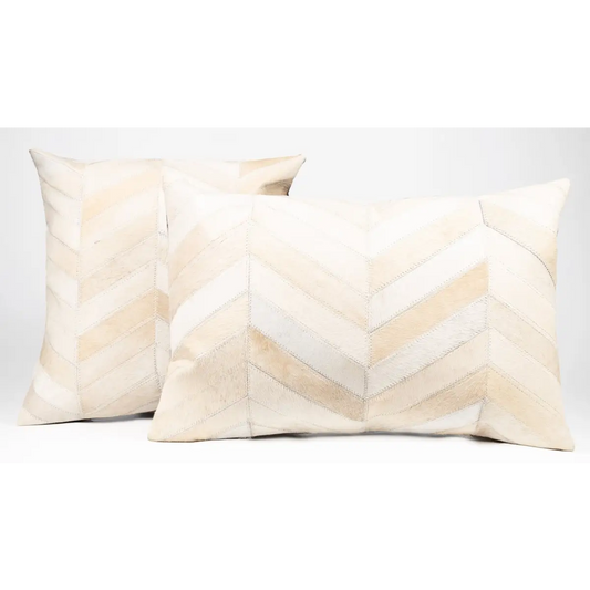 Canvello Genuine Cowhide Leather Decorative Throw Pillows - Handmade Patchwork Boho Accent Pillows For Sofa Couch Bed