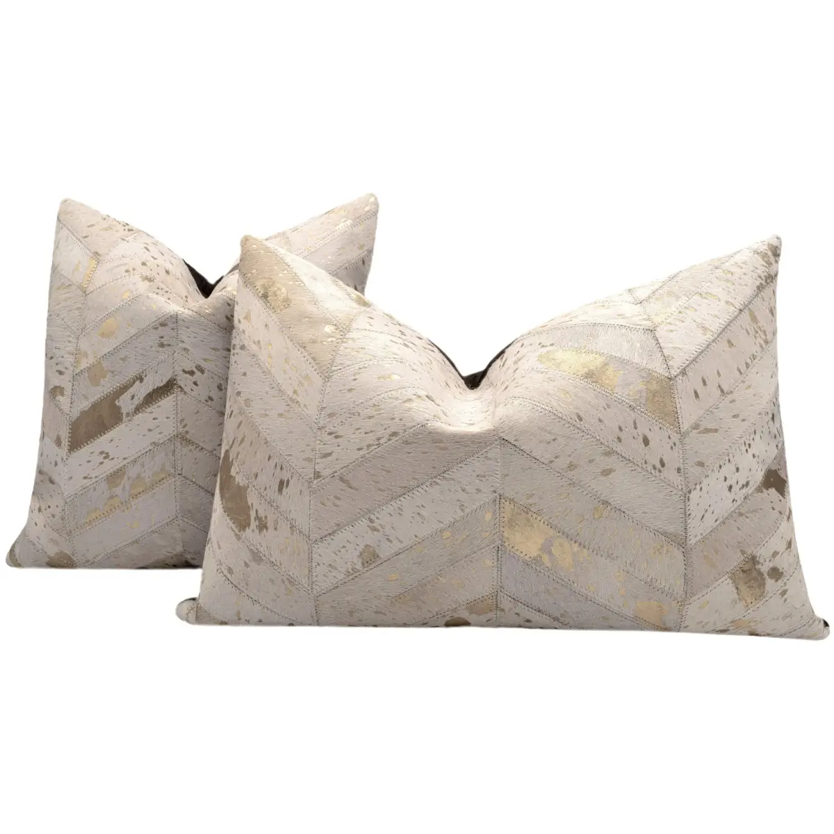 Canvello Genuine Cowhide Leather Decorative Throw Pillows - Handmade Patchwork Boho Accent Pillows For Sofa Couch Bed
