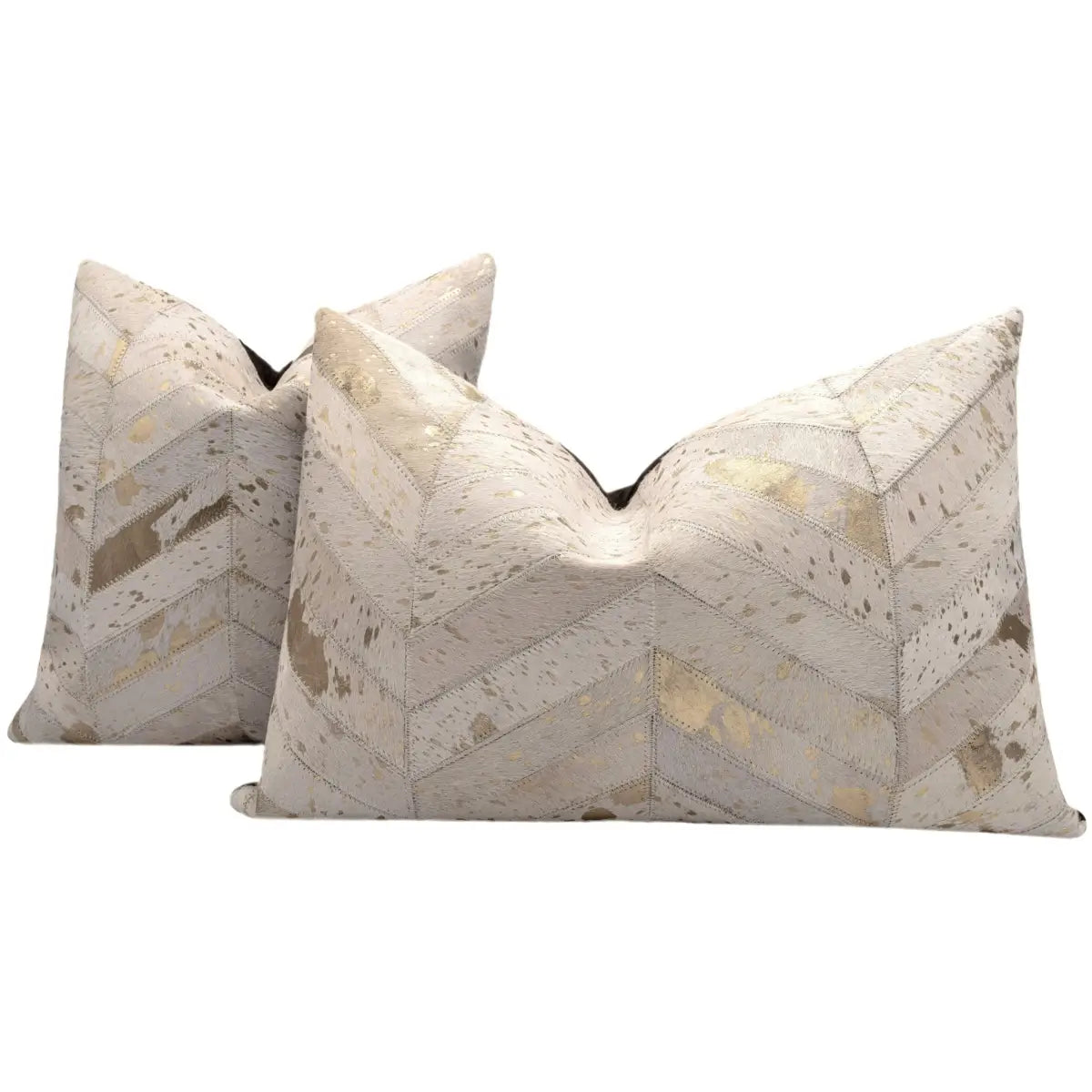 Canvello Genuine Cowhide Leather Decorative Throw Pillows - Handmade Patchwork Boho Accent Pillows For Sofa Couch Bed