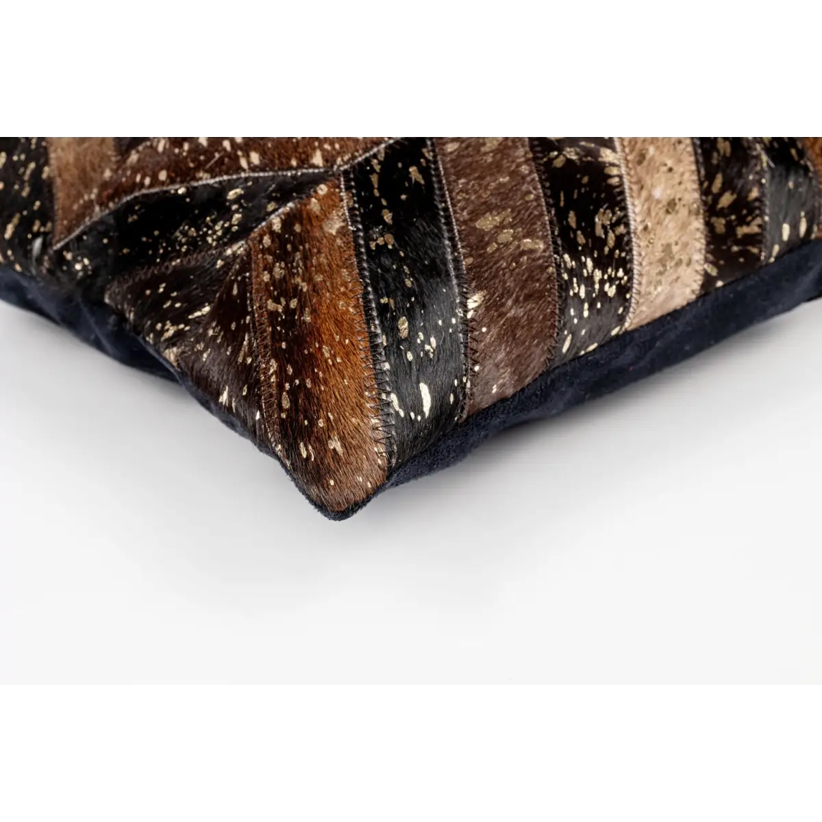 Canvello Genuine Cowhide Leather Decorative Throw Pillows - Handmade Patchwork Boho Accent Pillows For Sofa Couch Bed