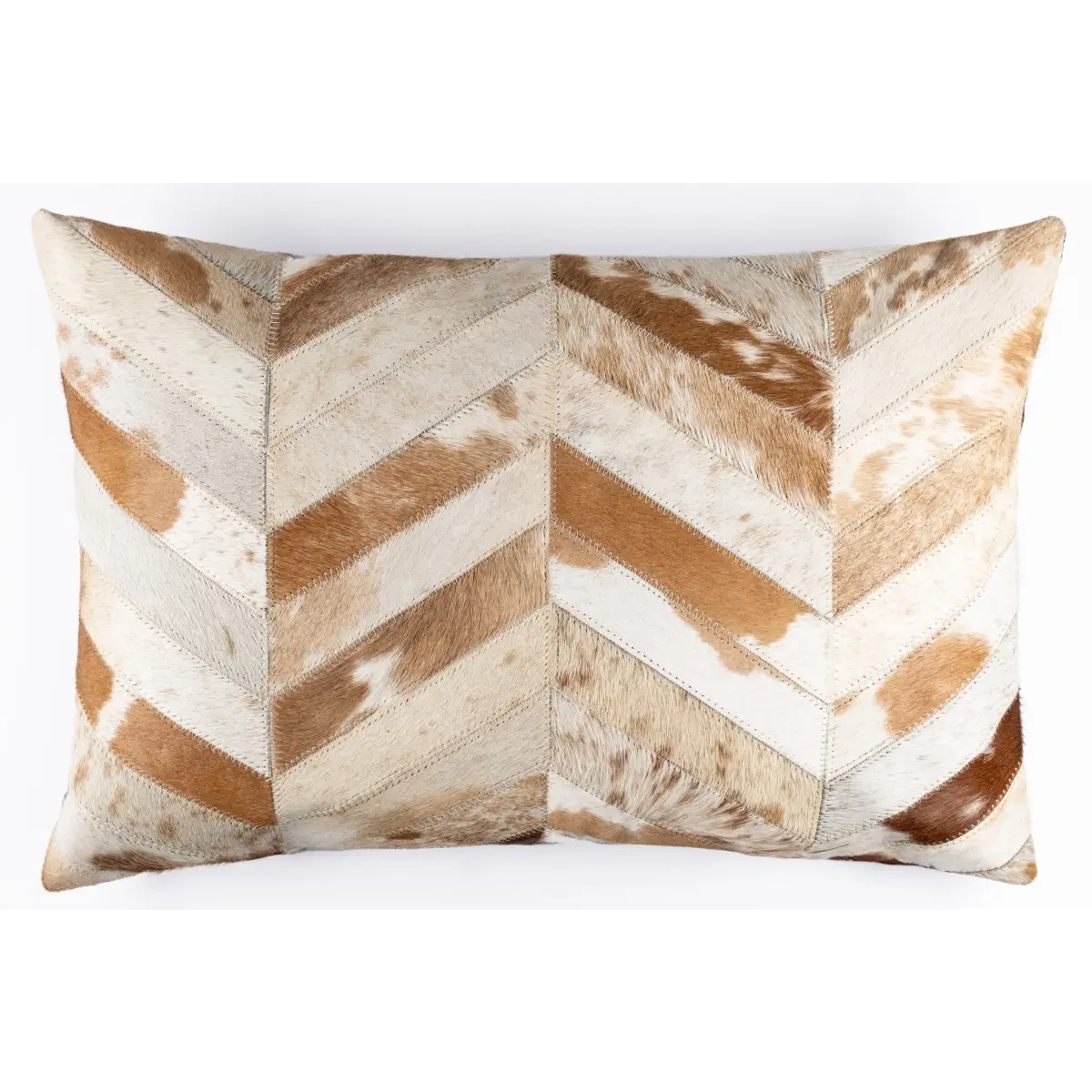 Canvello Genuine Cowhide Leather Decorative Throw Pillows - Handmade Patchwork Boho Accent Pillows For Sofa Couch Bed