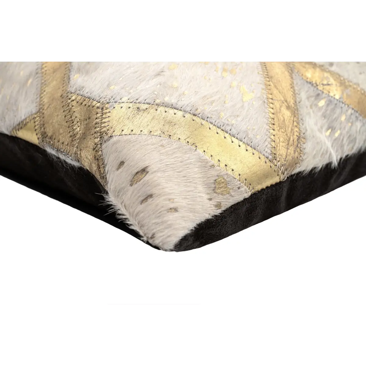 Canvello Genuine Cowhide Leather Decorative Throw Pillows - Handmade Patchwork Boho Accent Pillows For Sofa Couch Bed