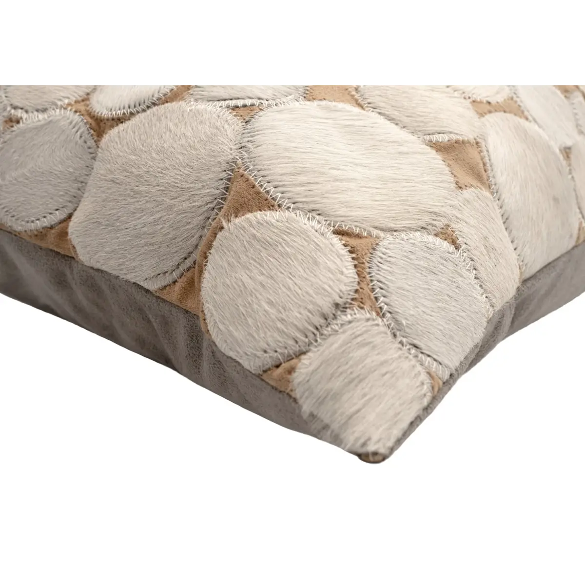 Canvello Genuine Cowhide Leather Decorative Throw Pillows - Handmade Patchwork Boho Accent Pillows For Sofa Couch Bed