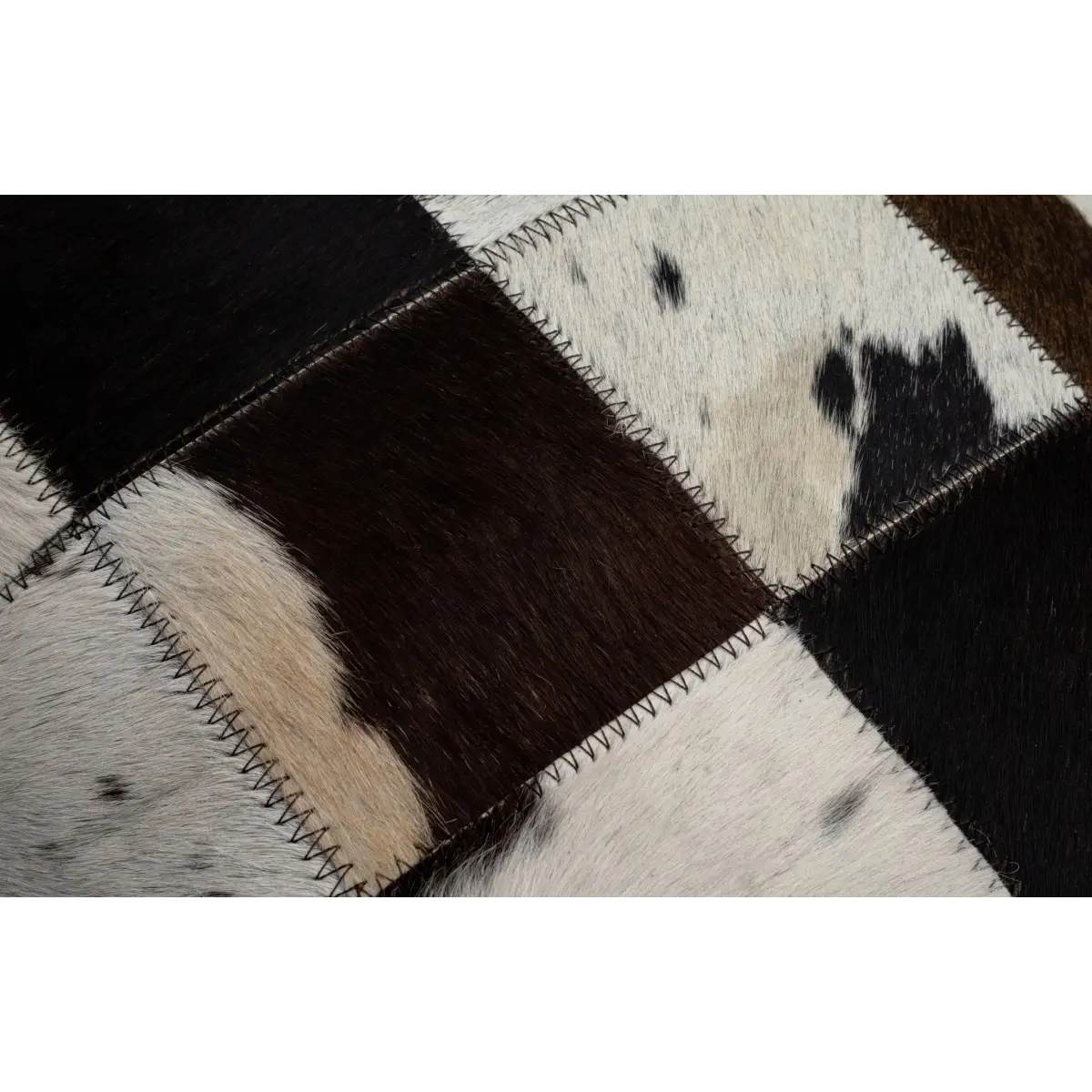 Canvello Genuine Cowhide Leather Decorative Throw Pillows - Handmade Patchwork Boho Accent Pillows For Sofa Couch Bed