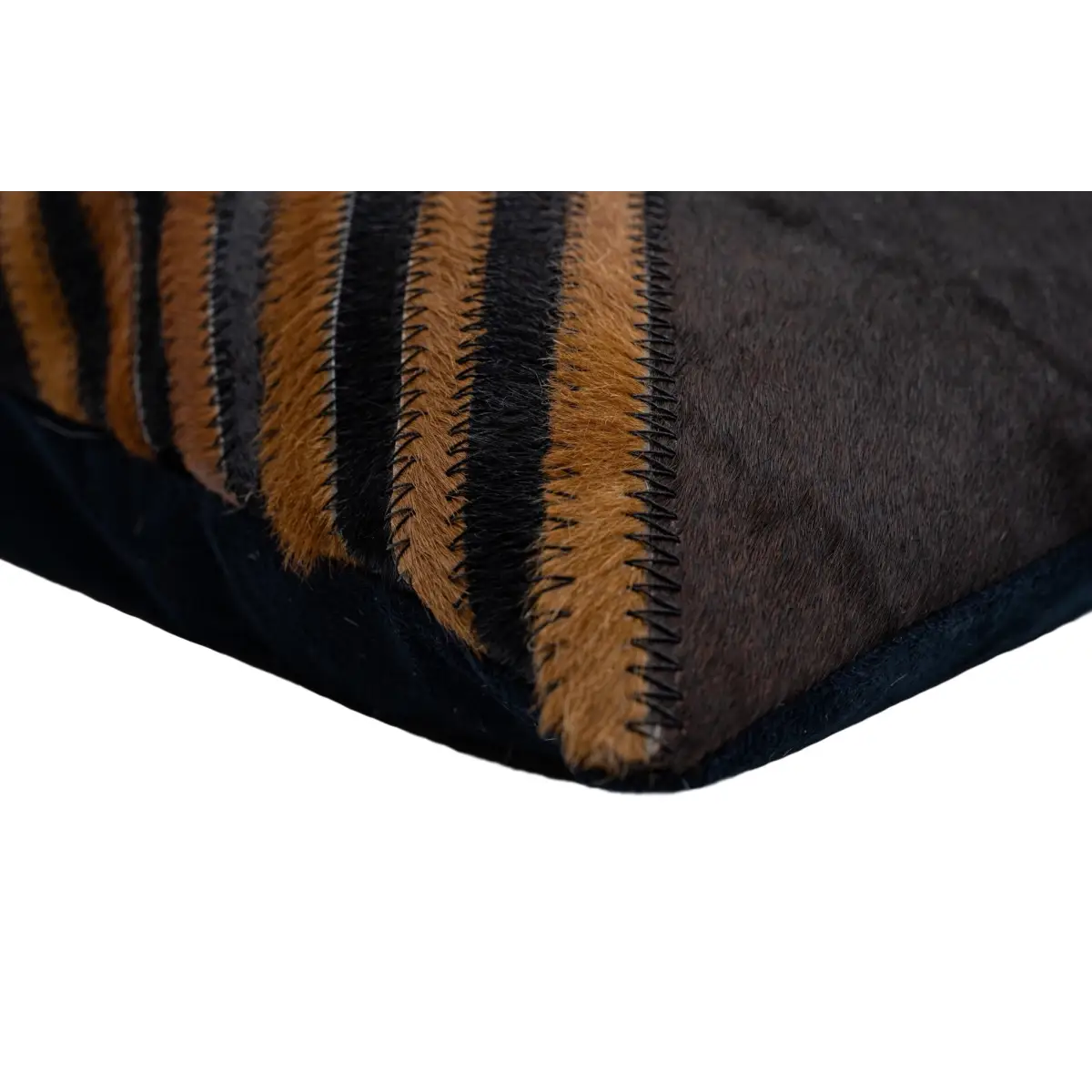 Canvello Genuine Cowhide Leather Decorative Throw Pillows - Handmade Patchwork Boho Accent Pillows For Sofa Couch Bed