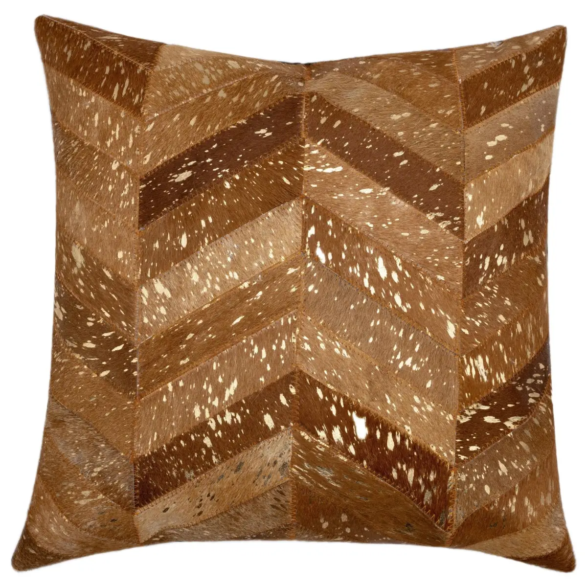 Canvello Genuine Cowhide Leather Decorative Throw Pillows - Handmade Patchwork Boho Accent Pillows For Sofa Couch Bed