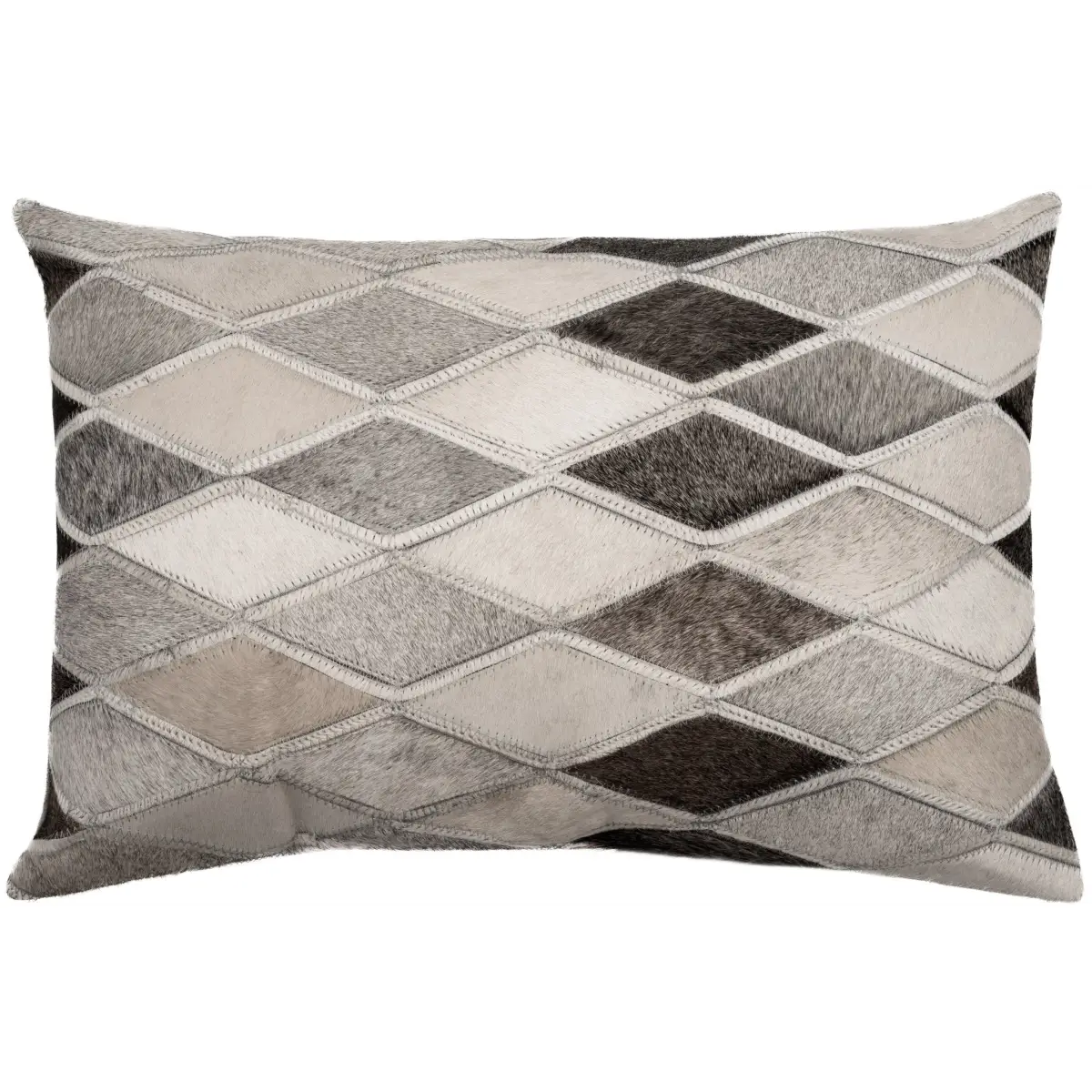 Canvello Genuine Cowhide Leather Decorative Throw Pillows - Handmade Patchwork Boho Accent Pillows For Sofa Couch Bed