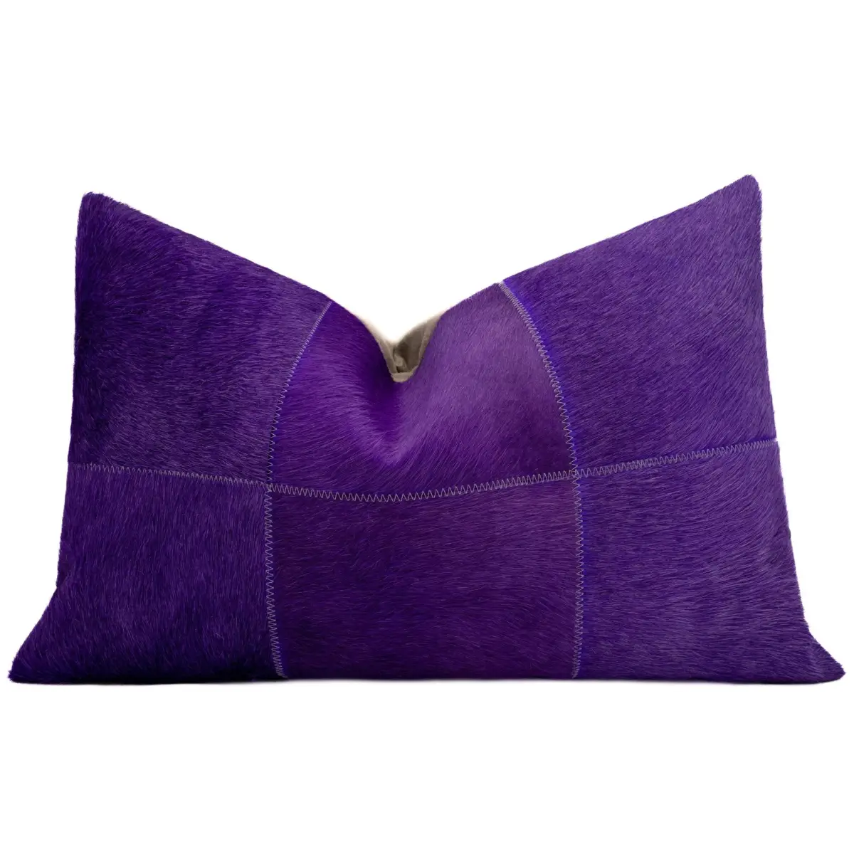Canvello Genuine Cowhide Leather Decorative Throw Pillows - Handmade Patchwork Boho Accent Pillows For Sofa Couch Bed