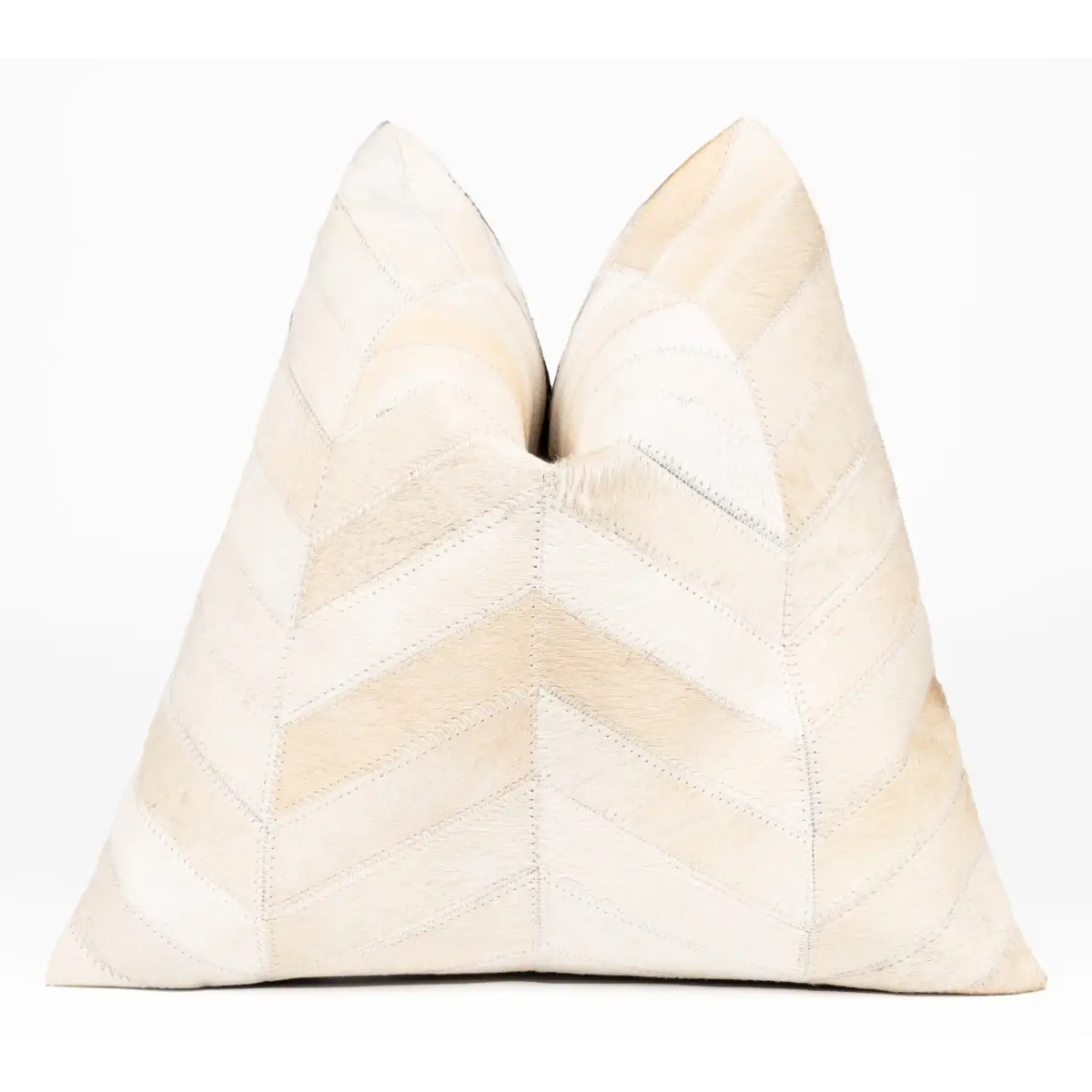 Canvello Genuine Cowhide Leather Decorative Throw Pillows - Handmade Patchwork Boho Accent Pillows For Sofa Couch Bed