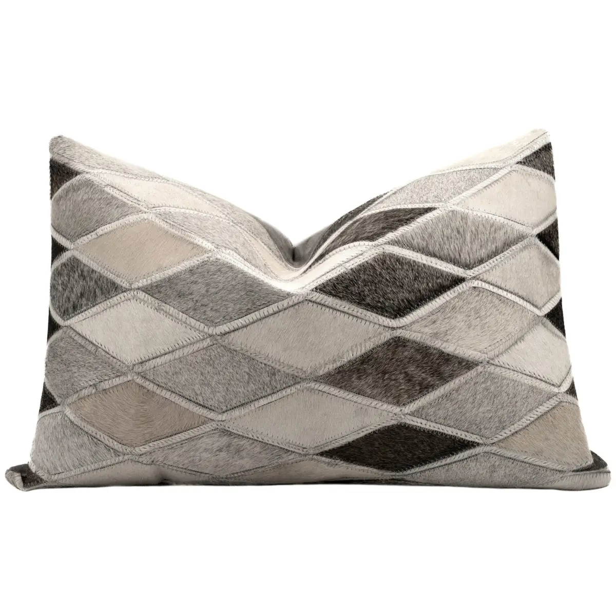 Canvello Genuine Cowhide Leather Decorative Throw Pillows - Handmade Patchwork Boho Accent Pillows For Sofa Couch Bed