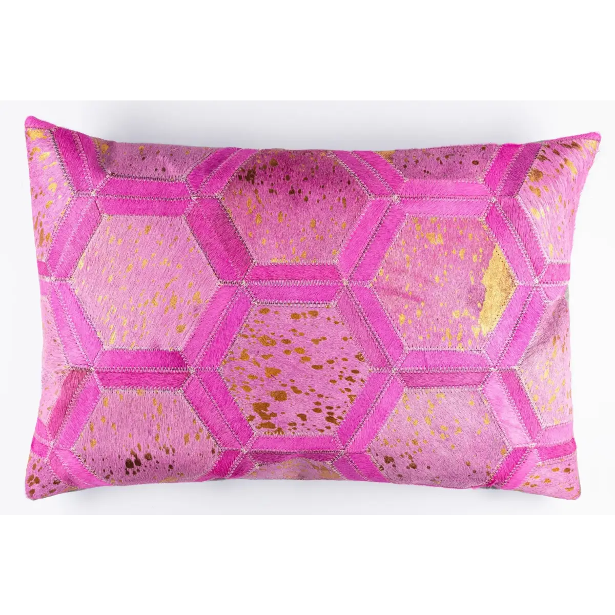 Canvello Genuine Cowhide Leather Decorative Throw Pillows - Handmade Patchwork Boho Accent Pillows For Sofa Couch Bed