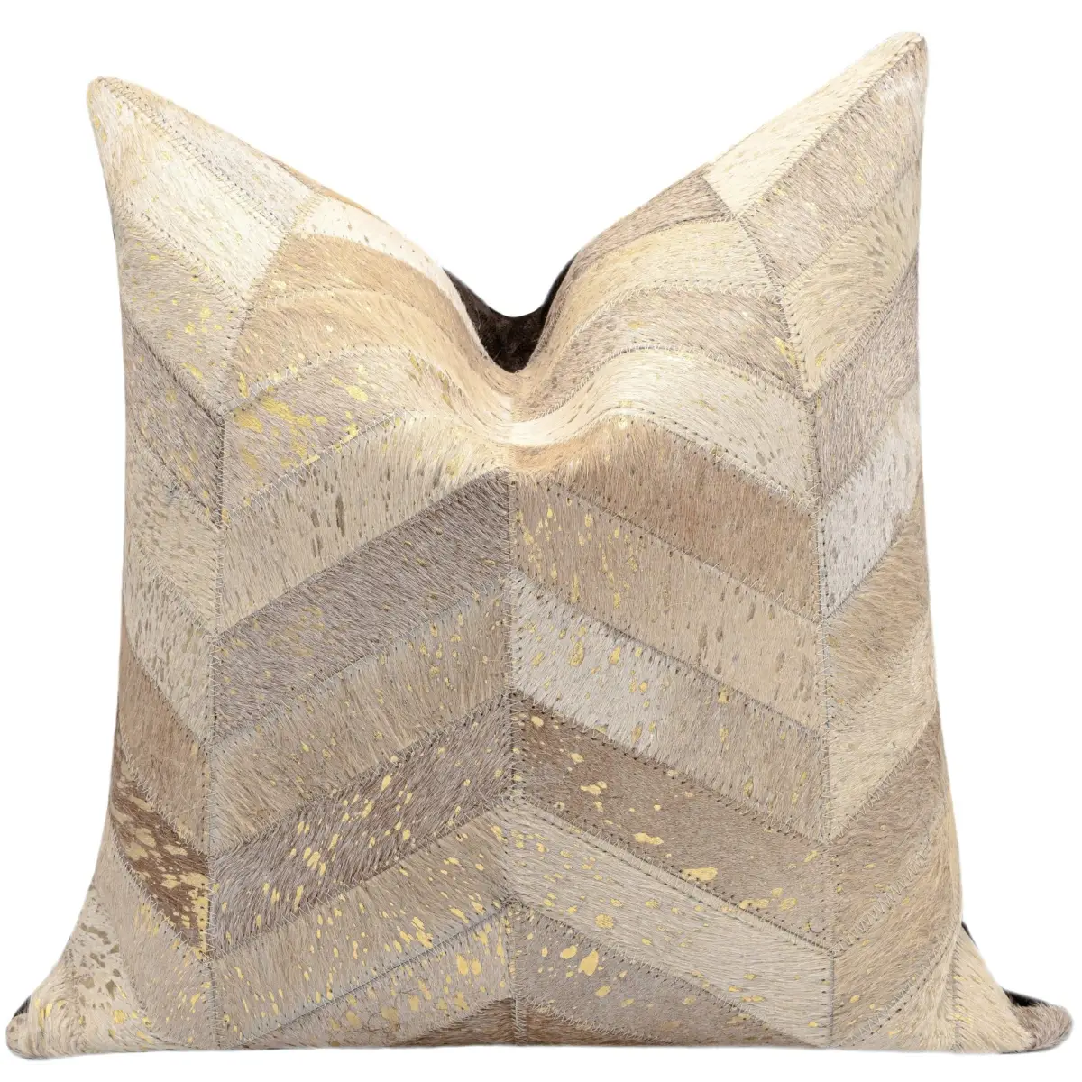 Canvello Genuine Cowhide Leather Decorative Throw Pillows - Handmade Patchwork Boho Accent Pillows For Sofa Couch Bed