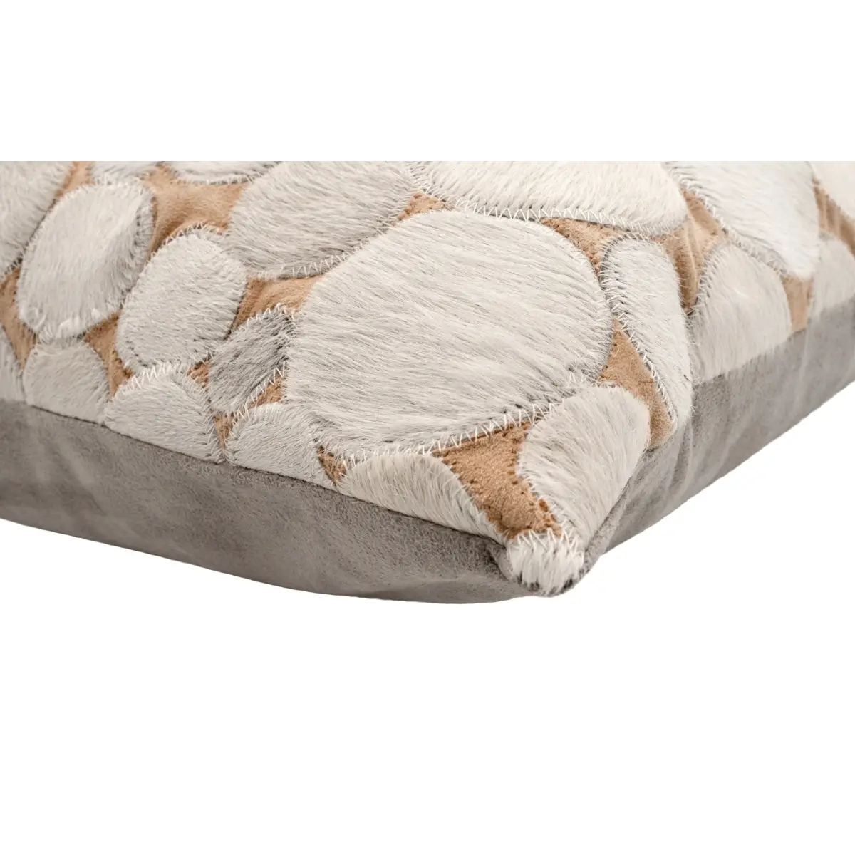 Canvello Genuine Cowhide Leather Decorative Throw Pillows - Handmade Patchwork Boho Accent Pillows For Sofa Couch Bed