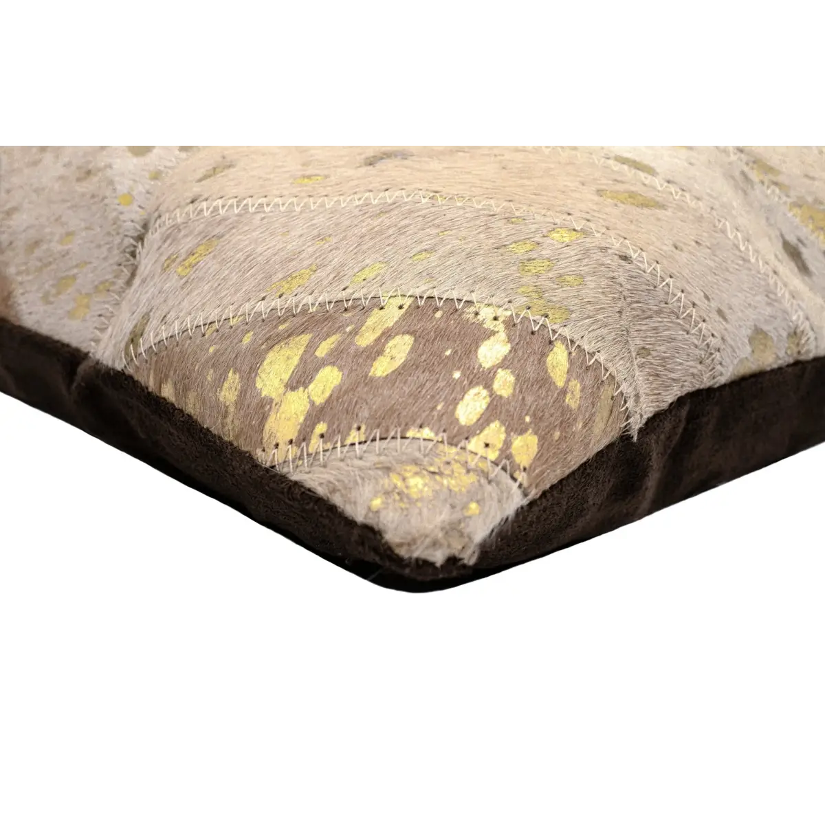 Canvello Genuine Cowhide Leather Decorative Throw Pillows - Handmade Patchwork Boho Accent Pillows For Sofa Couch Bed