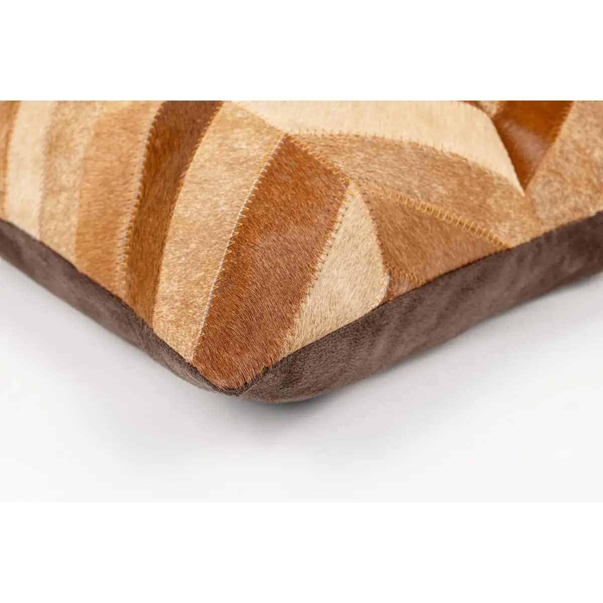 Canvello Genuine Cowhide Leather Decorative Throw Pillows - Handmade Patchwork Boho Accent Pillows For Sofa Couch Bed