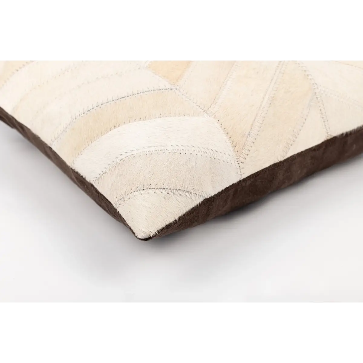 Canvello Genuine Cowhide Leather Decorative Throw Pillows - Handmade Patchwork Boho Accent Pillows For Sofa Couch Bed
