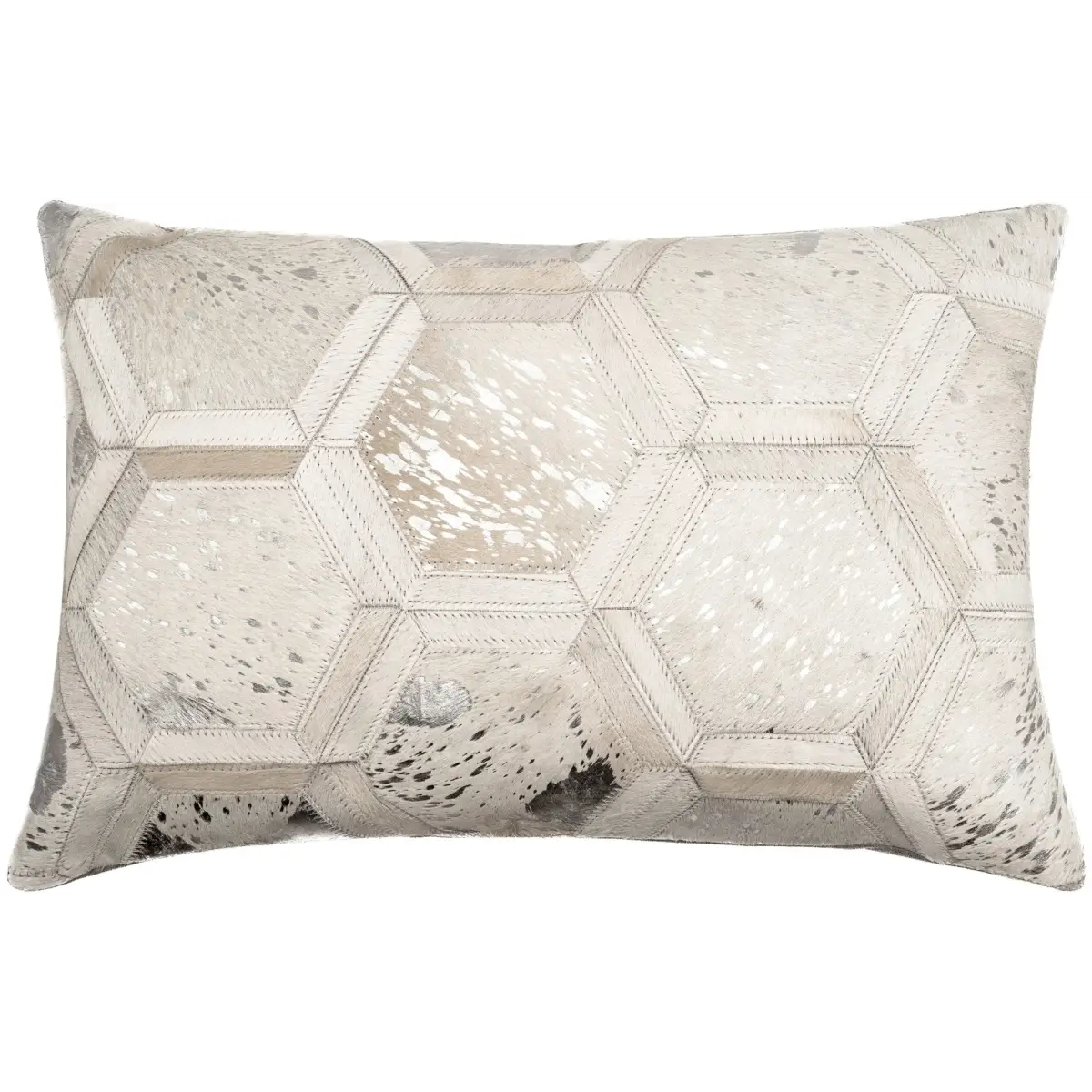 Canvello Genuine Cowhide Leather Decorative Throw Pillows - Handmade Patchwork Boho Accent Pillows For Sofa Couch Bed