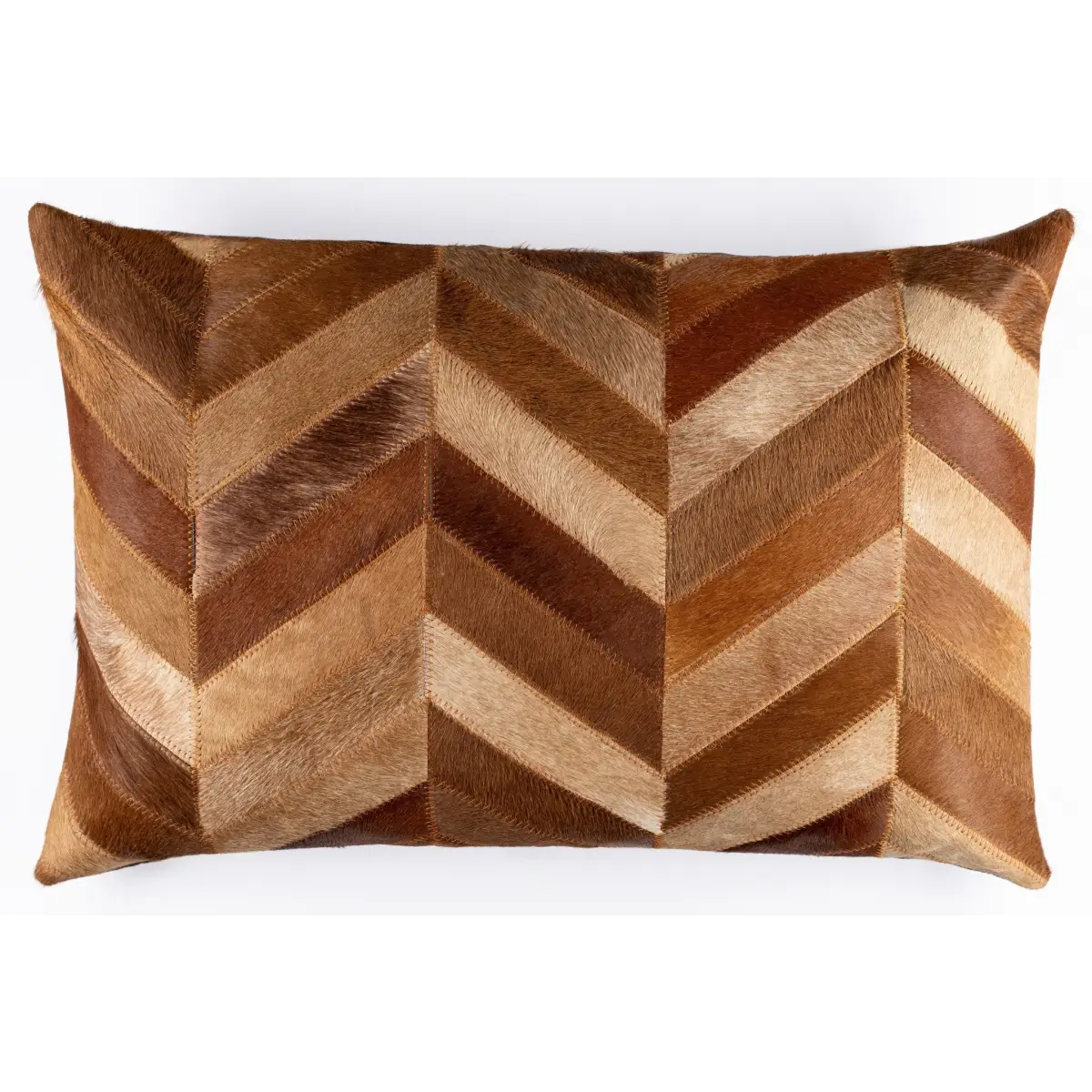 Canvello Genuine Cowhide Leather Decorative Throw Pillows - Handmade Patchwork Boho Accent Pillows For Sofa Couch Bed