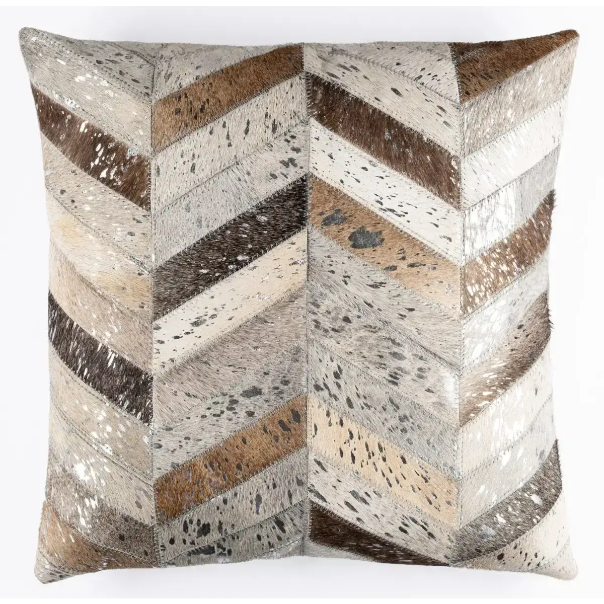 Canvello Genuine Cowhide Leather Decorative Throw Pillows - Handmade Patchwork Boho Accent Pillows For Sofa Couch Bed