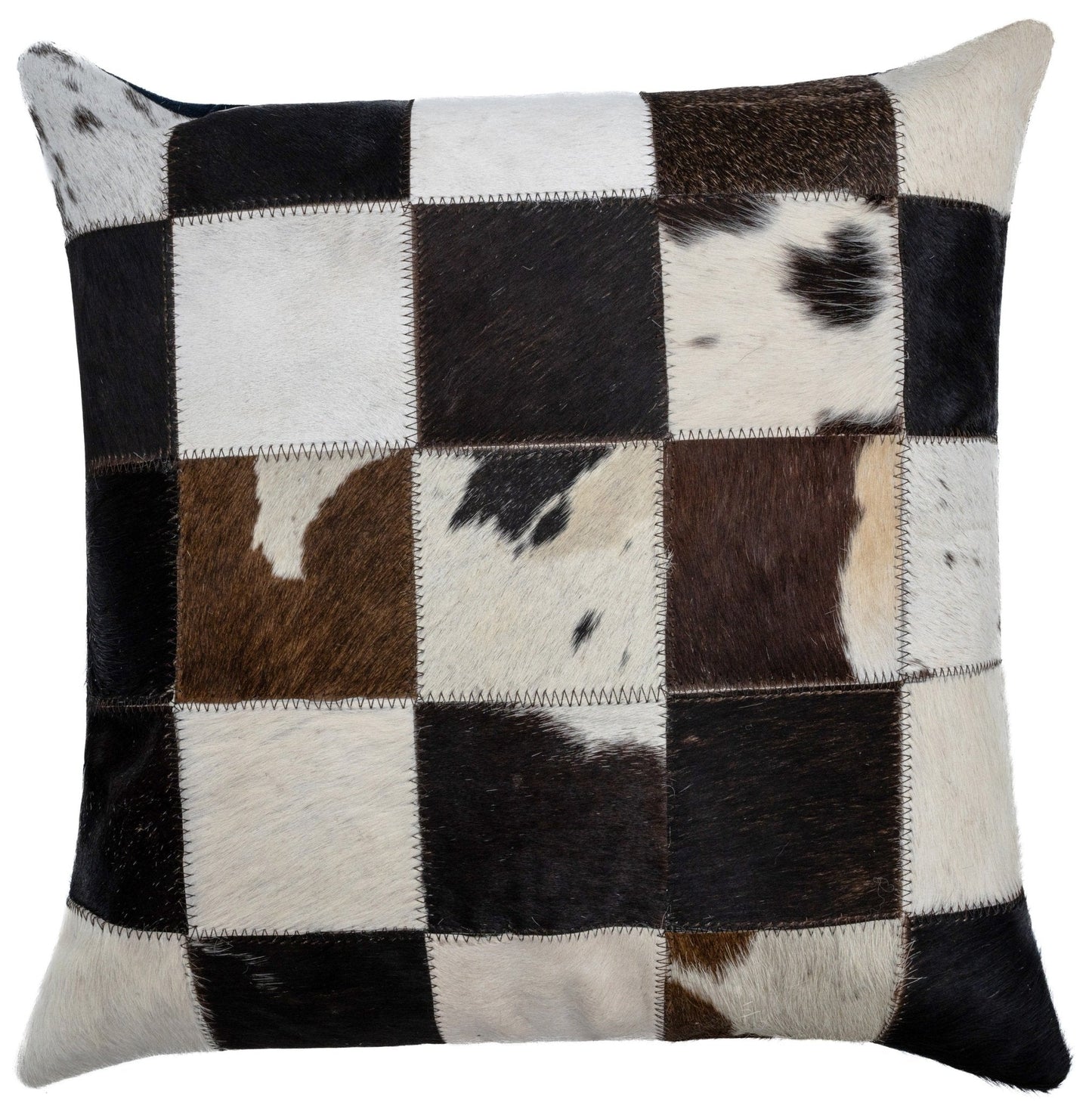 Cojines decorativos de piel de vaca auténtica Canvello: cojines decorativos bohemios con patchwork hechos a mano para sofá, sillón, cama y silla; fundas de almohadas de estilo rústico del suroeste del oeste con relleno de plumas incluido