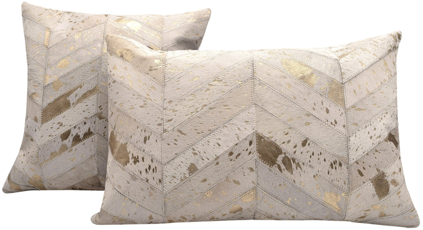 Cojines decorativos de piel de vaca auténtica Canvello: cojines decorativos bohemios con patchwork hechos a mano para sofá, sillón, cama y silla; fundas de almohadas de estilo rústico del suroeste del oeste con relleno de plumas incluido