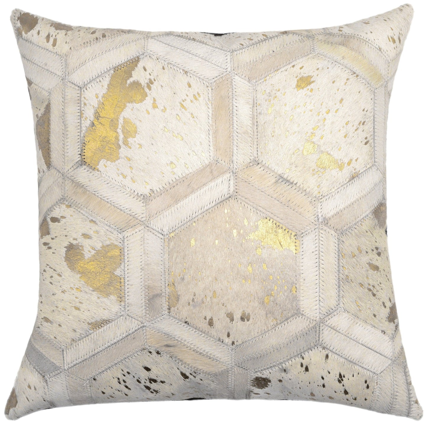 Cojines decorativos de piel de vaca auténtica Canvello - Cojines decorativos de patchwork boho hechos a mano para sofá, sillón, cama, silla - Fundas de almohadas de granja del suroeste del oeste con inserto de plumas incluido)