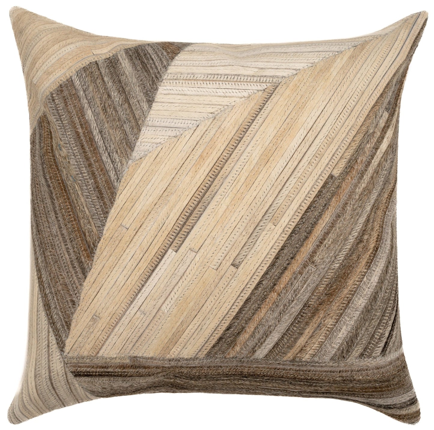 Cojines decorativos de piel de vaca auténtica Canvello - Cojines decorativos de patchwork boho hechos a mano para sofá, sillón, cama, silla - Fundas de almohadas de granja del suroeste del oeste con inserto de plumas incluido)